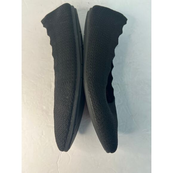 Skechers Cleo Black Scalloped Memory Foam Air Cooled Fabric SlipOn Flat Shoes 11 - Picture 9 of 13